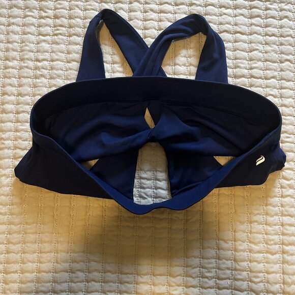 Fabletics Oasis Twist Sports Bra Women’s XL Navy Medium Impact Crisscross Straps - Picture 5 of 7